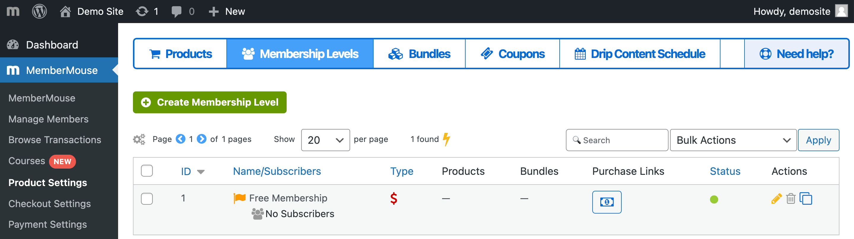 MemberMouse Membership Levels