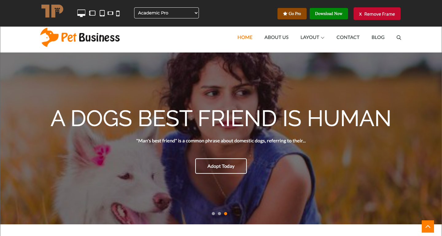 Pet Business WP Theme by Theme Palace