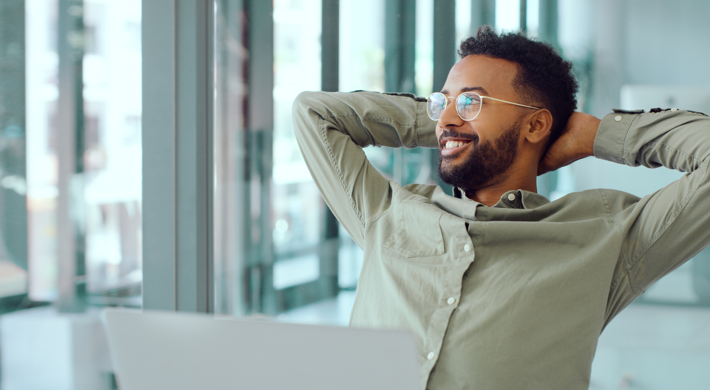 relaxed worker at the office