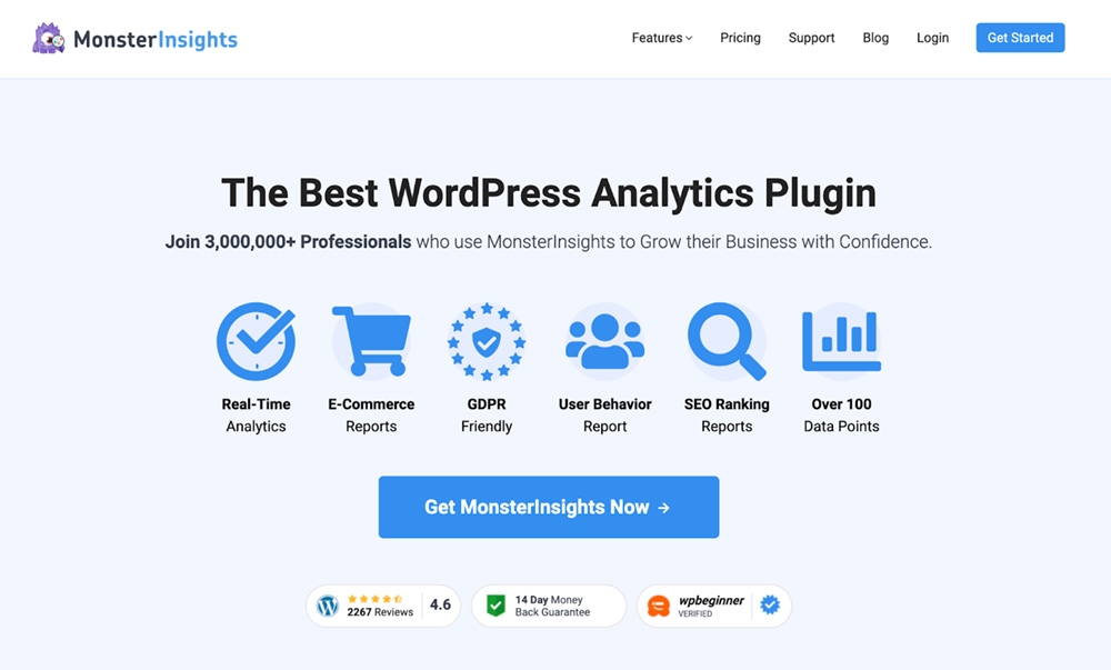 monsterinsights wordpress plugin