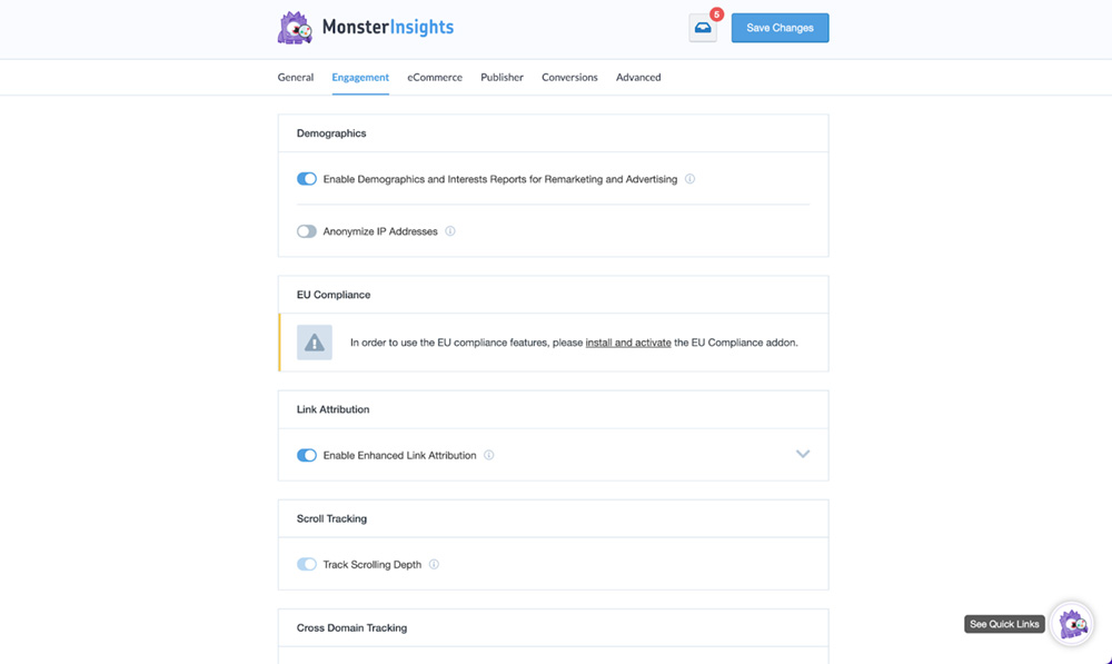 cuadro de mandos monsterinsights