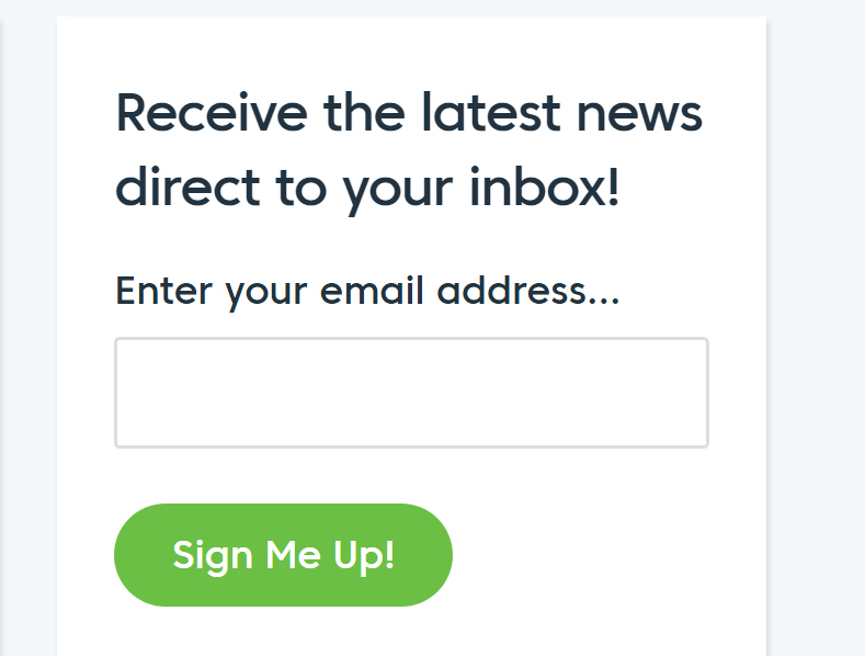 An email signup form