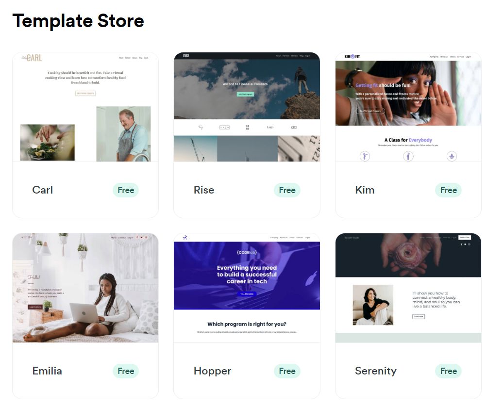 Kajabi website templates