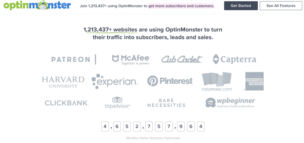 OptinMonster ofrece uno de los mejores ejemplos de publicidad FOMO 