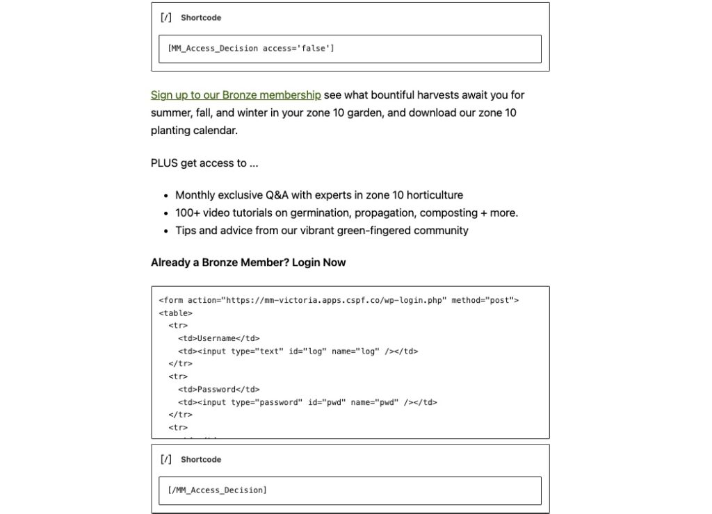 Screenshot MemberMouse Access Decision SmartTag for Sampling Paywall Content