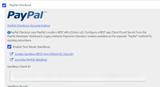 PayPal Checkout enabled
