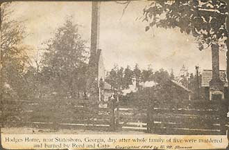 Burnt-out home of Hodges family near Statesboro, Georgia. 1904, Statesboro, Georgia.