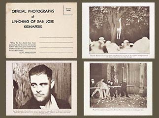 Mailing cover for souvenir images of the lynching of Jack Holmes and Thomas Thurmond.