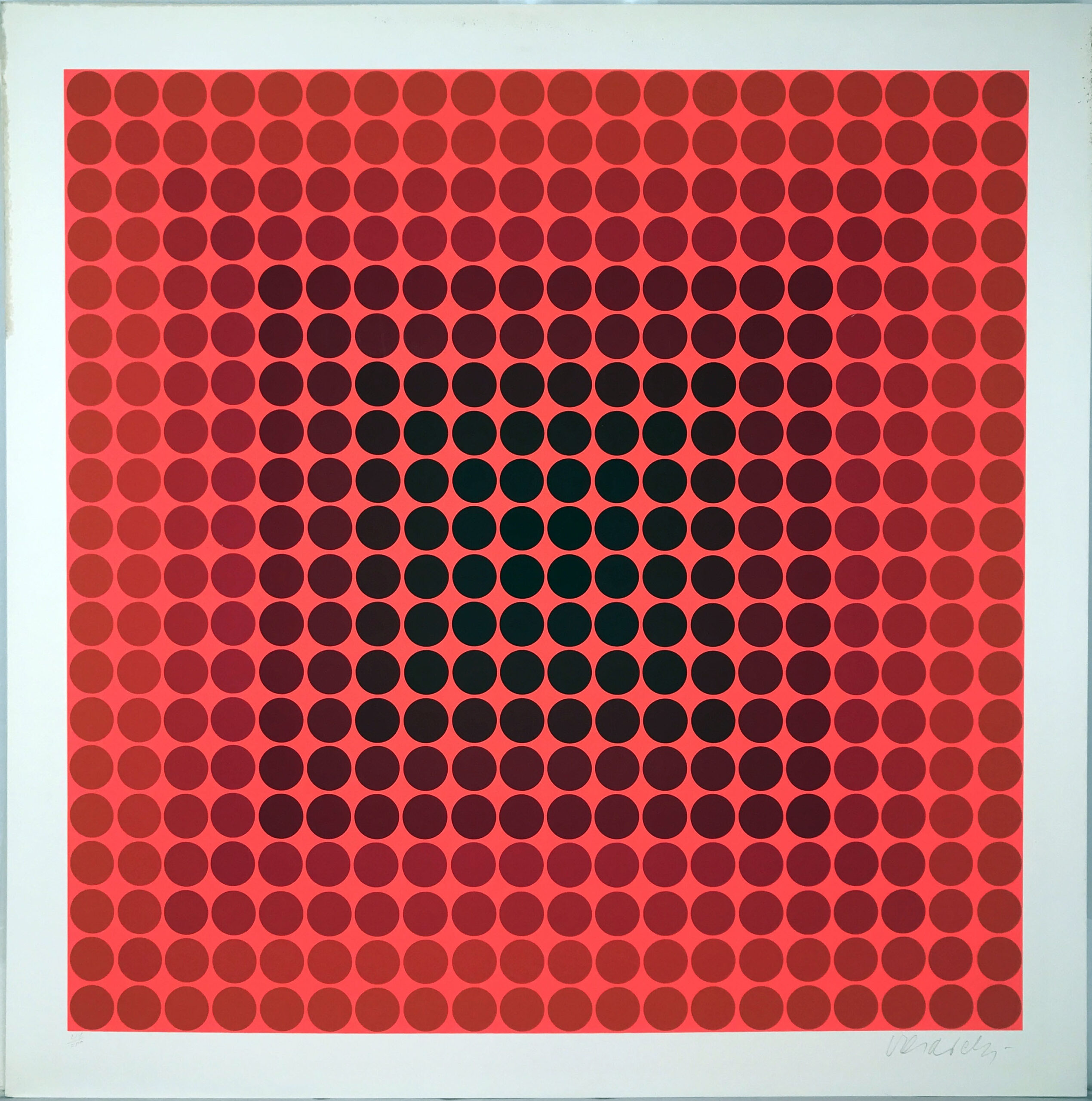 Vasarely Square Red Black