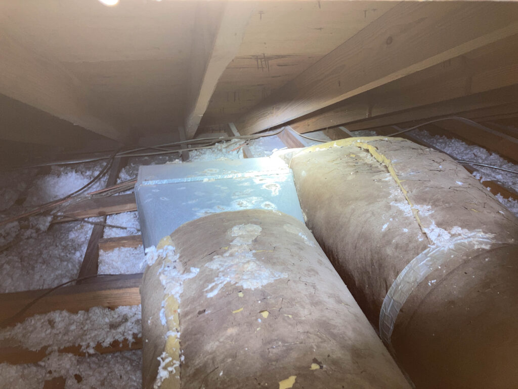 Insulation detached from duct
