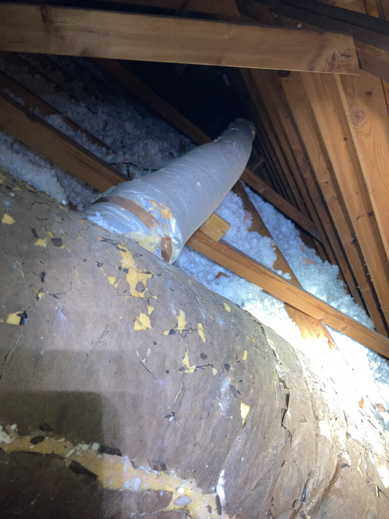 Insulation detached from duct