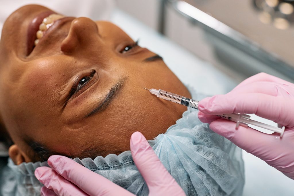 Patient getting skin injection