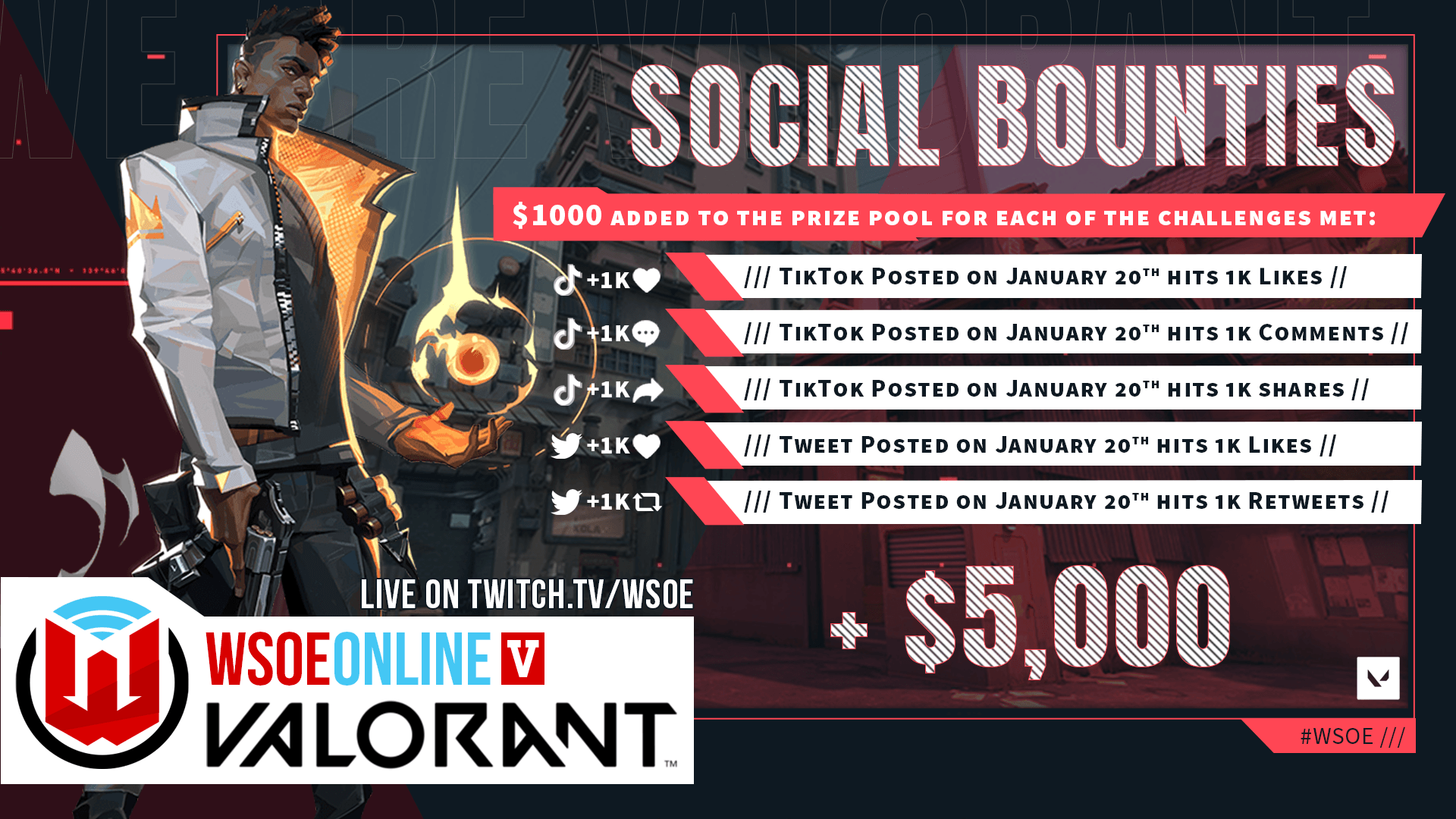 Prize Pool Social Bounty Update YOU could increase the WSOE Online V