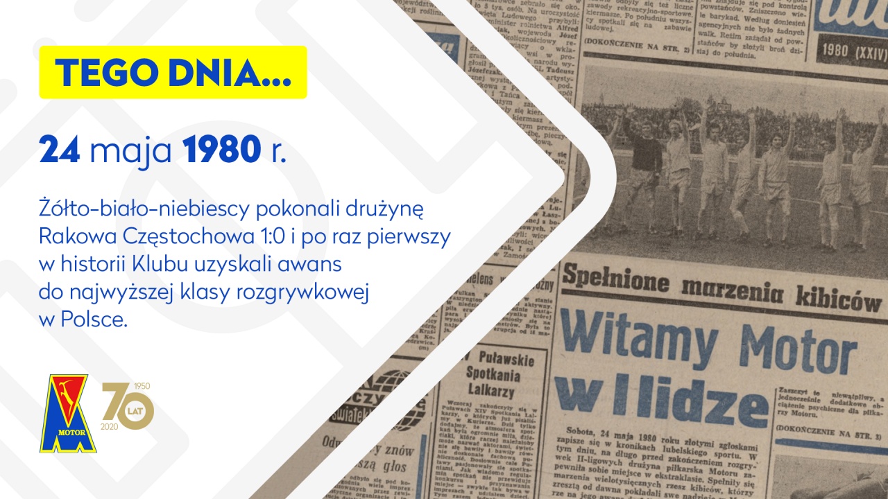 40 lat temu Motor Lublin po raz pierwszy awansował do I ligi - Zdjęcie główne