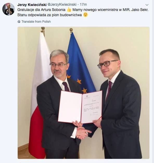 Poseł Artur Soboń wiceministerem Inwestycji i Rozwoju! - Zdjęcie główne