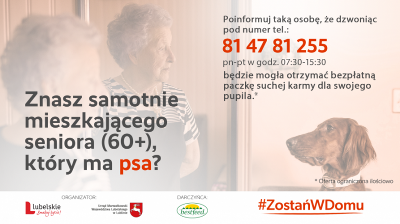 Akcja pomocowa dla seniorów (60+) posiadających psy - Zdjęcie główne