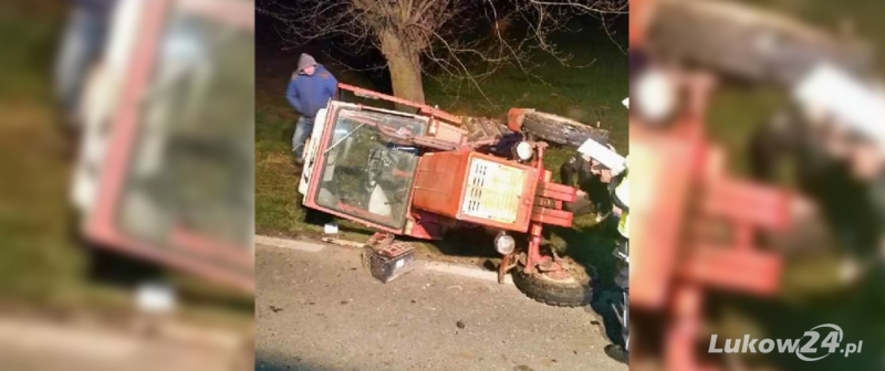 Wypadek z udziałem ciągnika. Przygnieciony mężczyzna - Zdjęcie główne