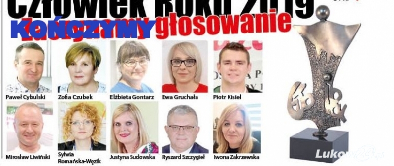 DZIŚ DO PÓŁNOCY! OSTATNI DZIEŃ GŁOSOWANIA NA CZŁOWIEKA ROKU 2019 ZIEMI ŁUKOWSKIEJ! - Zdjęcie główne