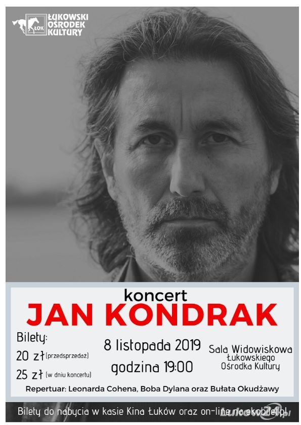 Koncert Jana Kondraka  już w piątek 8 listopada w ŁOK - Zdjęcie główne