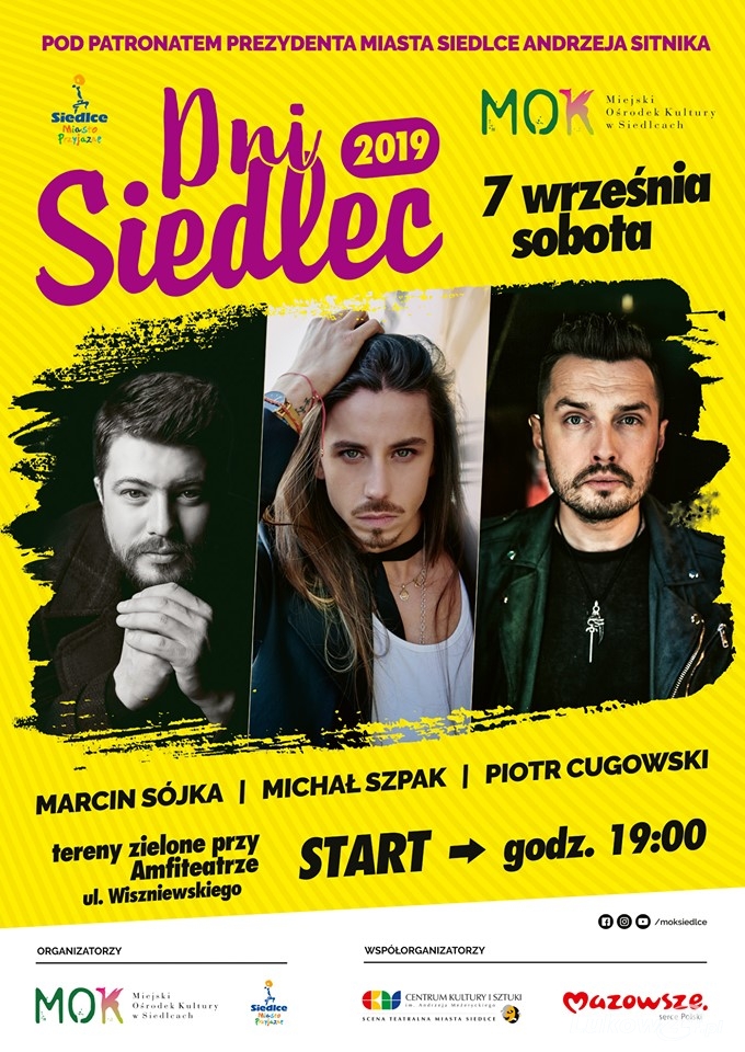 Dni Siedlec: koncert: Piotr Cugowski, Michał Szpak i Marcin Sójka   - Zdjęcie główne