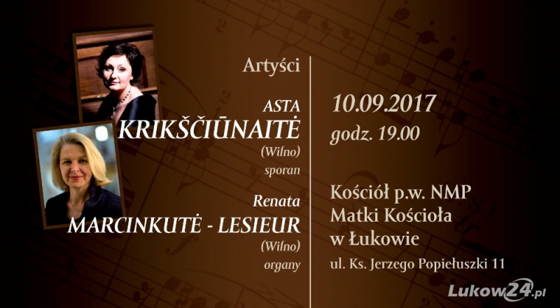 Sopranistka i organistka z Wilna w Łukowie - Zdjęcie główne