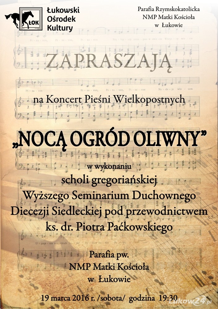 \'Nocą Ogród Oliwny\' w wykonaniu scholi gregoriańskiej - Zdjęcie główne