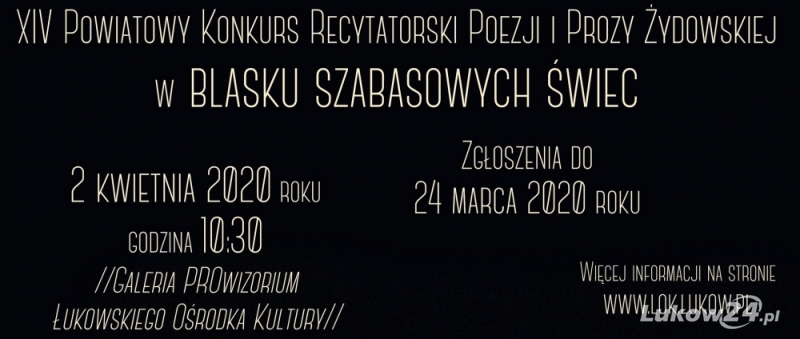 Konkurs recytatorski „W blasku szabasowych świec" w ŁOK - Zdjęcie główne