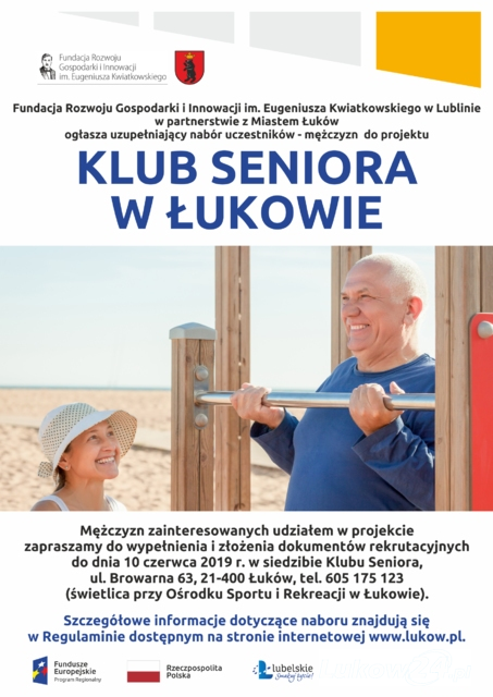 Nabór uzupełniający do Klubu Seniora w Łukowie - Zdjęcie główne