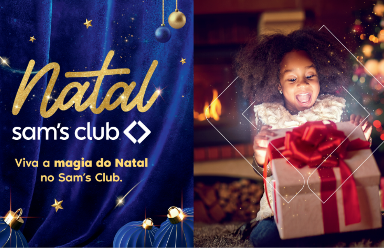 Família reunida no Natal com produtos Sam’s Club