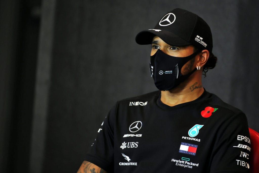 Lewis Hamilton in an FIA Press Conference © XPB Images
