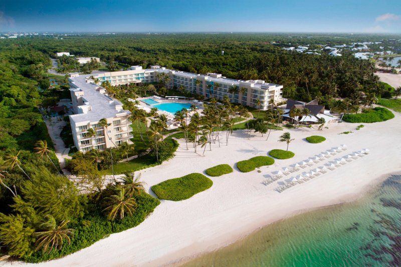 An aerial view of the resort
