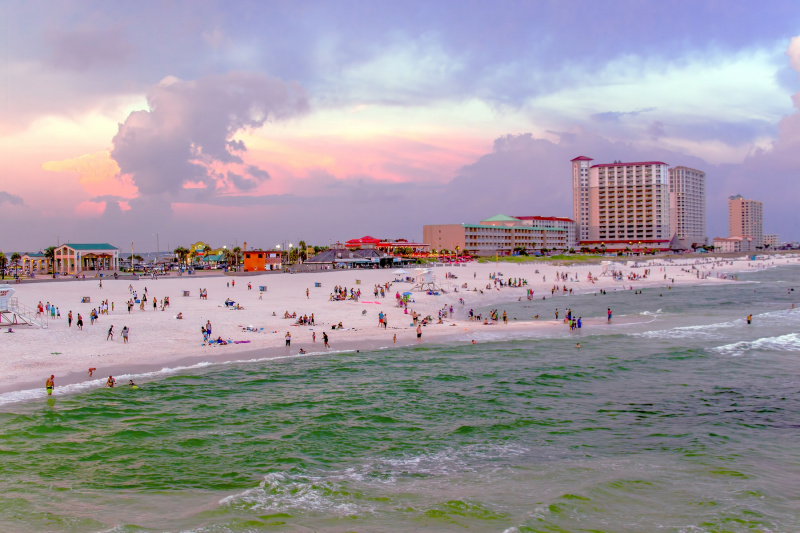 Beach viewed from the sea