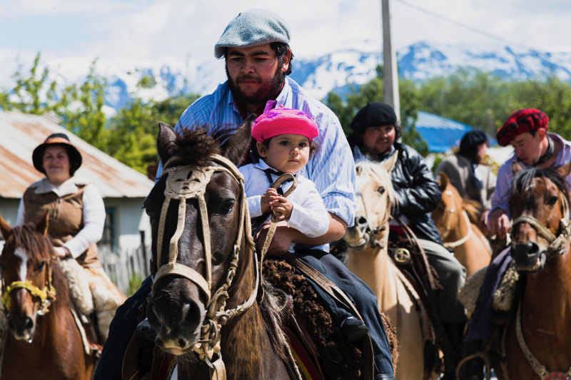Gaucho horsemen on the ranch