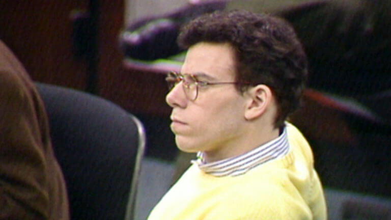 Erik Menendez appears in court during his murder trial