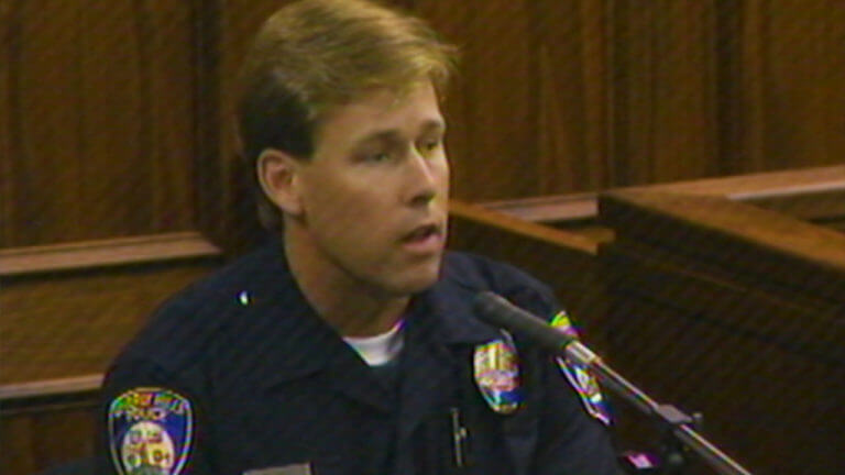 officer Michael Butkus testifies in the Menendez brothers murder trial