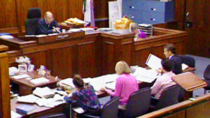 Judge Stanley Weisberg presides over the Menendez brothers trial