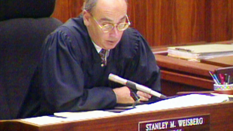 Judge Stanley Weisberg presides over the Menendez brothers trial