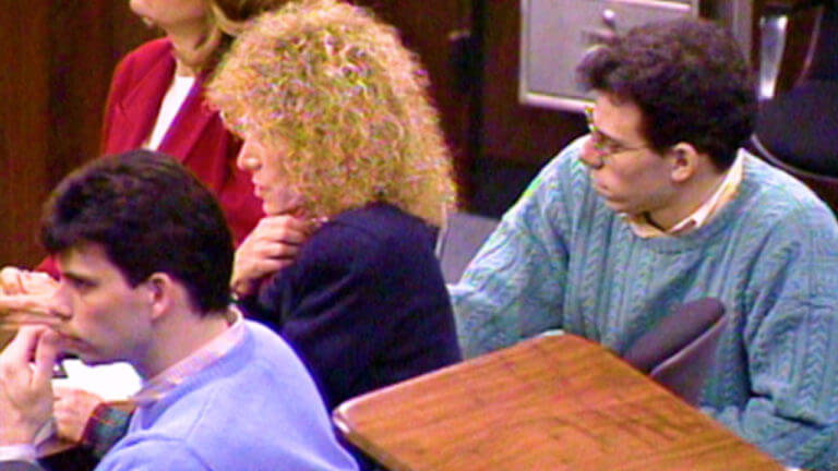 The Menendez brothers and Leslie Abramson appear in court
