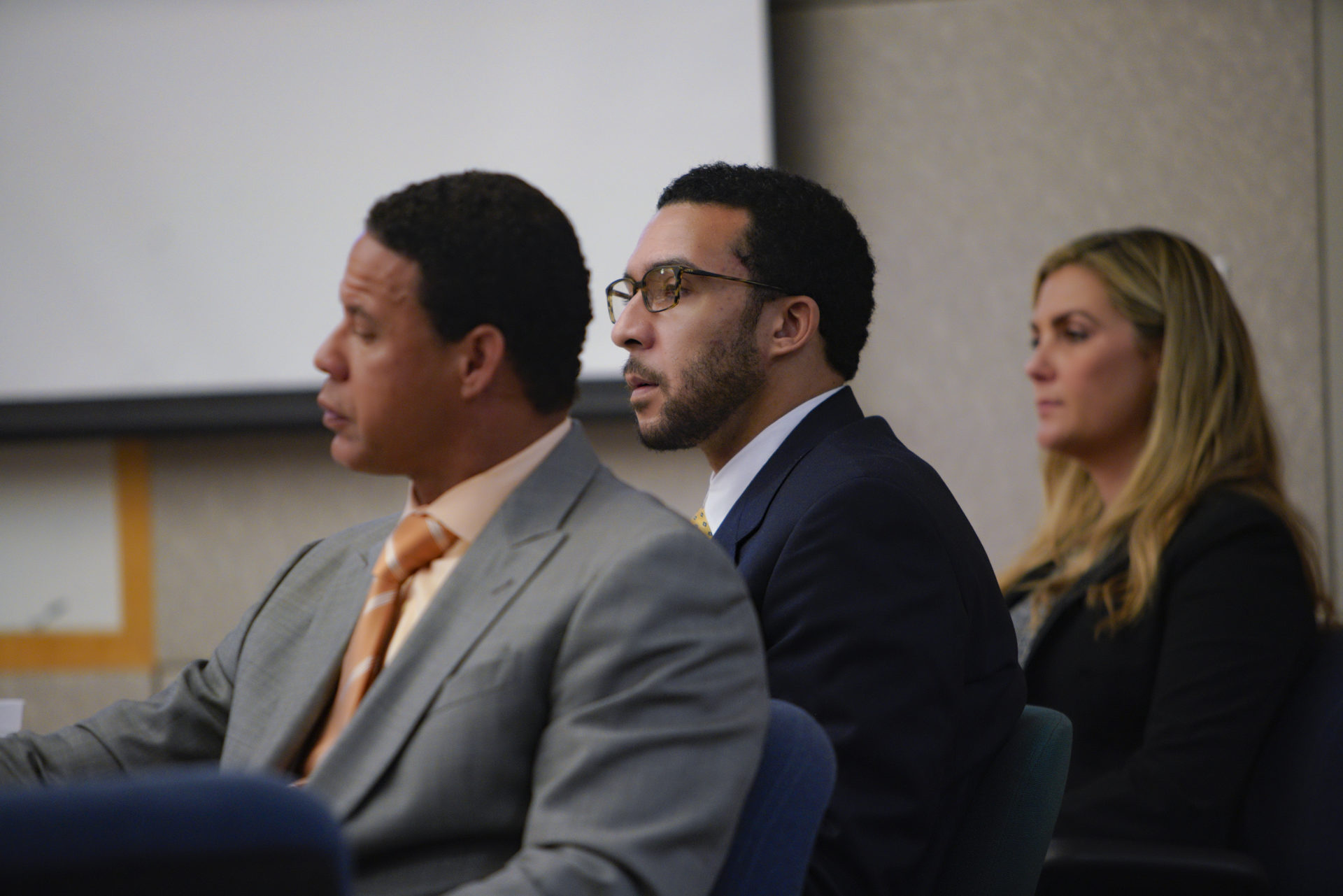 On Tuesday in Superior Court in Vista, Kellen Winslow II (seated in center)