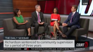 anchors sit on couch on court tv set