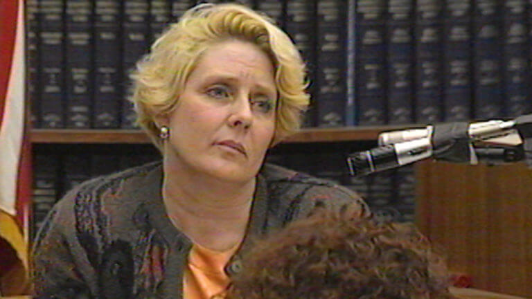 Betty Broderick testifies in court.