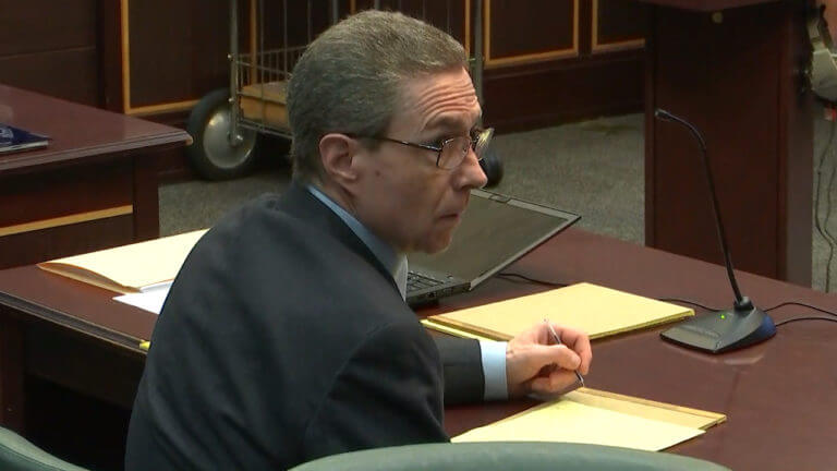 Scott Nelson listens to closing arguments in his murder trial