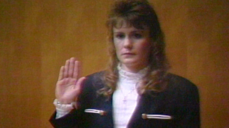 Pamela Smart testifies in her own defense during her 1991 murder trial