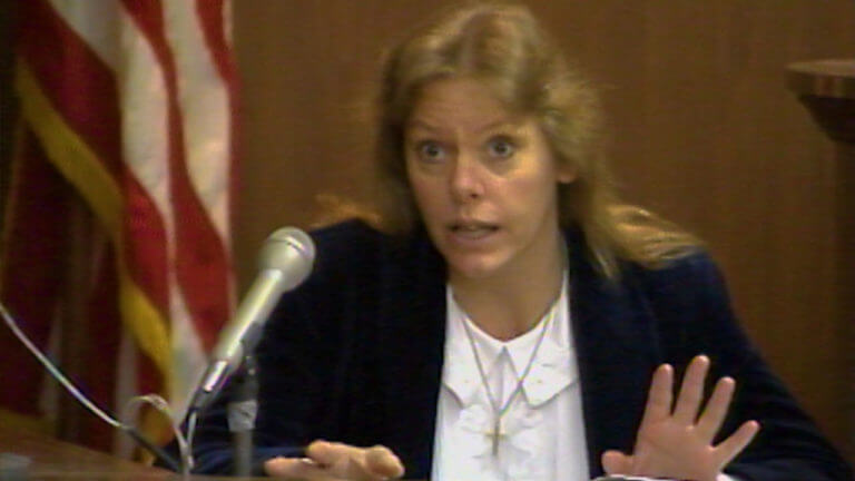 Defendant Aileen Wuornos undergoes cross-examination in her murder trial