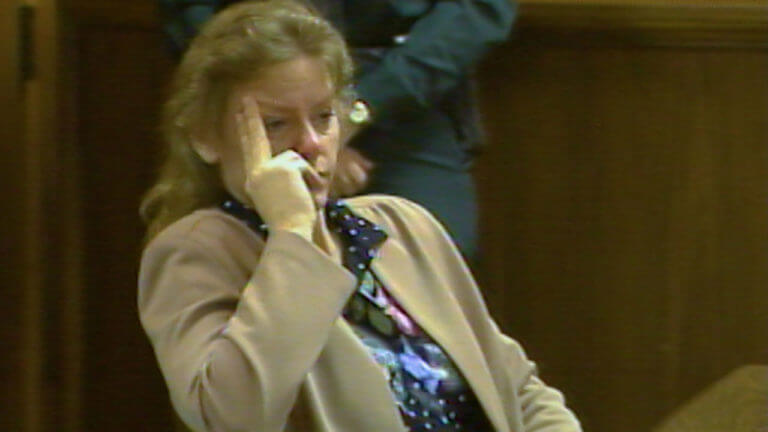 Aileen Wuornos appears in court during her murder trial