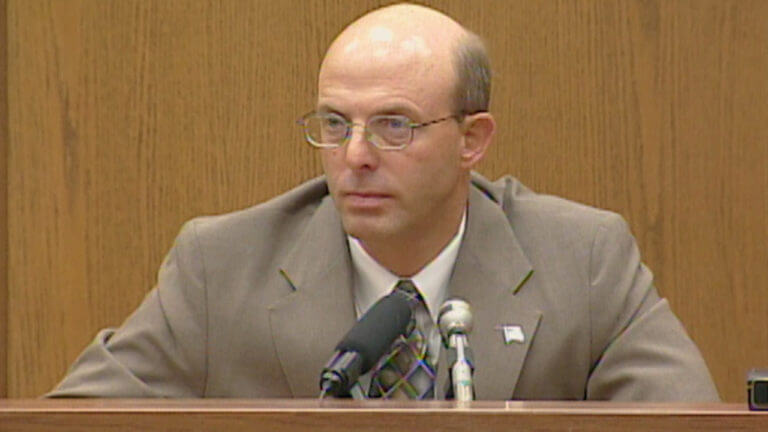 A man testifies in court