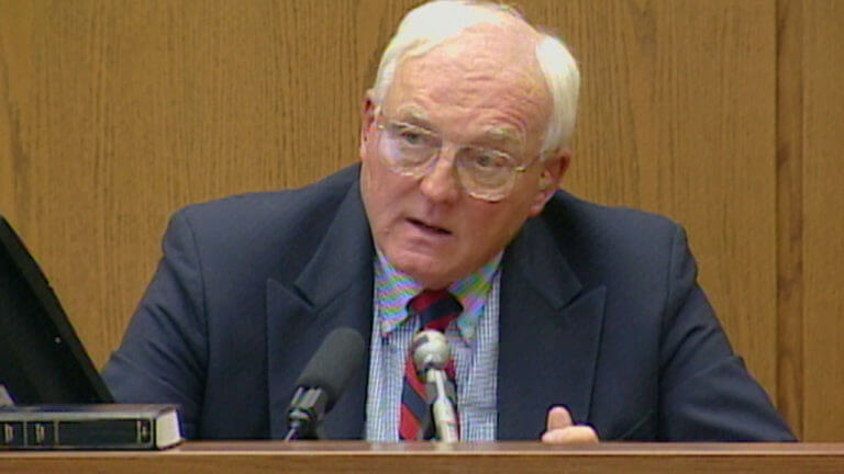 A man testifies in court