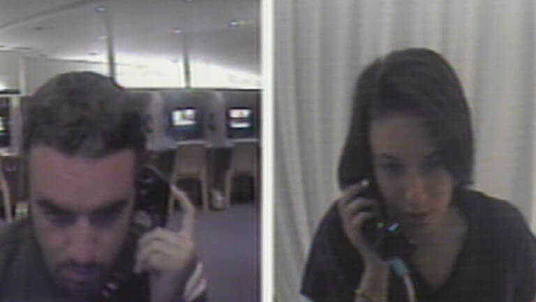 split screen shows casey and lee anthony on a jailhouse call