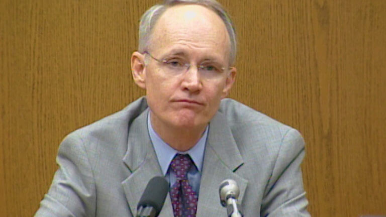 A man testifies in court