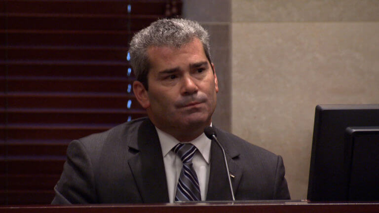 A man testifies in court